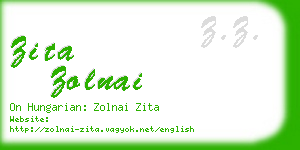 zita zolnai business card